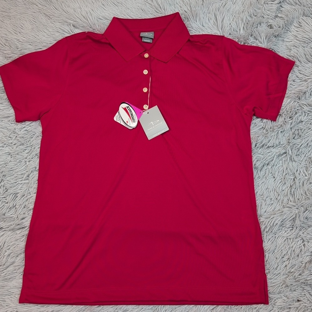 Page & Tuttle Shirt‎ Womens M Red Golf Polo Preppy Casual Comfy Lightweight New